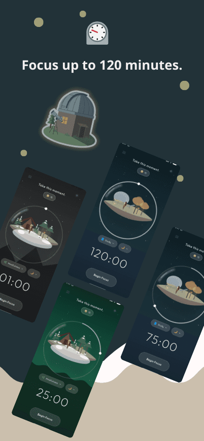 Focus up to 120 minutes